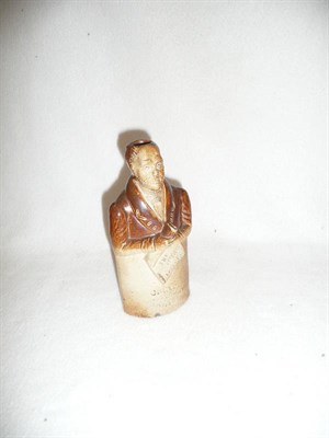 Lot 289 - A 19th Century Saltglazed Stoneware Figural Reform Flask 'Grey's Reform Cordial - The Peoples...