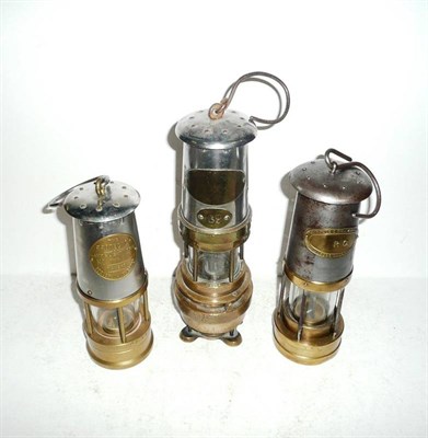 Lot 304 - Three Miners Safety Lamps:- Naylor of Wigan "Spiralarm" No.2703; E.Thomas & Williams Ltd "P.O."...