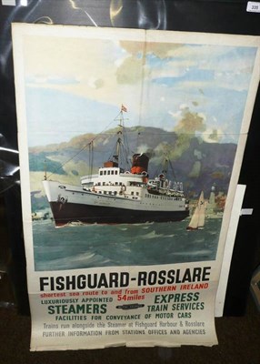 Lot 335 - A Lithographed British Rail Advertising Poster 'Fishguard - Rosslaire Steamers and Express...