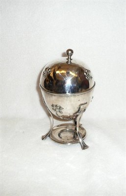 Lot 1613 - A William Hutton & Sons Electroplated Egg Coddler, possibly designed by Kate Harris, hammered...