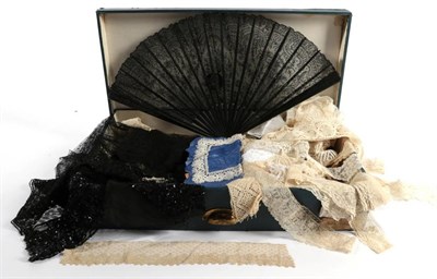 Lot 2043 - Assorted 19th Century and Later Lace and Accessories, including needle lace, bobbin, appliqué...