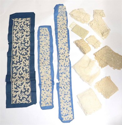 Lot 2053 - Assorted 19th Century and Later Hand Woven Lace Collar Trimmings, including Brussels Duchess...
