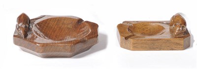 Lot 1648 - A Robert "Mouseman" Thompson Oak Octagonal Ashtray, with carved mouse signature, 12cm; and A Robert