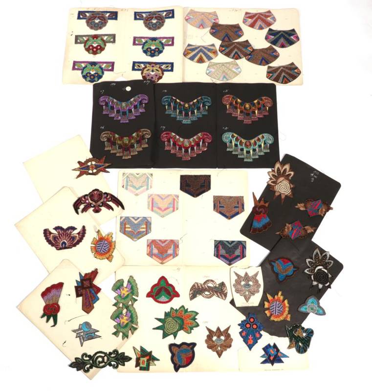 Lot 2064 - A Collection of Appliqué Samples Circa 1930-1950 by Jean Gossein of Gossein Brothers, Laces, Plain