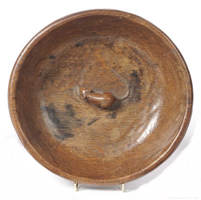 Lot 1649 - A Robert "Mouseman" Thompson Oak Fruit Bowl, with carved mouse signature to the interior, adzed all