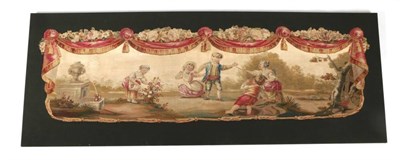 Lot 2069 - 18th Century Needlework Panel, depicting five young children playing blind man's bluff in a...