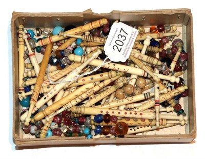 Lot 2037 - Fifty Assorted 19th Century and Later Bone and Ivory Lace Makers Bobbins, all named examples,...