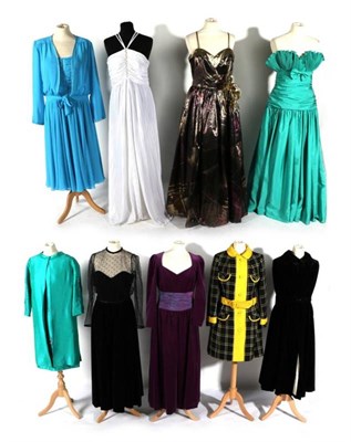 Lot 2113 - Circa 1960-80s Suits and Evening Wear, comprising Ann Corbett Haute Couture Leeds, yellow and...