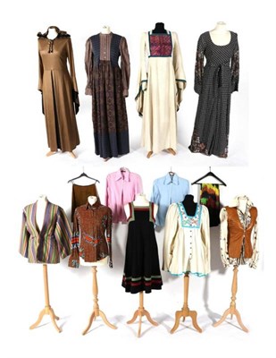 Lot 2141 - Assorted Circa 1970s and Later Costume, comprising a Jeff Banks cream gypsy top, with long gathered