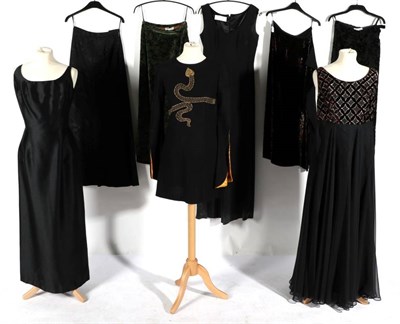 Lot 2156 - Assorted Circa 1970s and Later Dresses and Separates, comprising a black crepe mini dress, with...