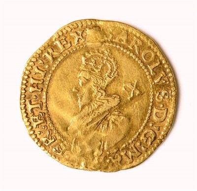 Lot 5 - Charles I (1625-1649), Double Crown, Tower mint, Group B, elongated bust, mm. plume, 4.48g,...