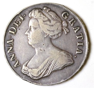 Lot 24 - Anne (1702-1714), Crown, 1706, pre-Union, draped bust left, rev. crowned cruciform shields,...