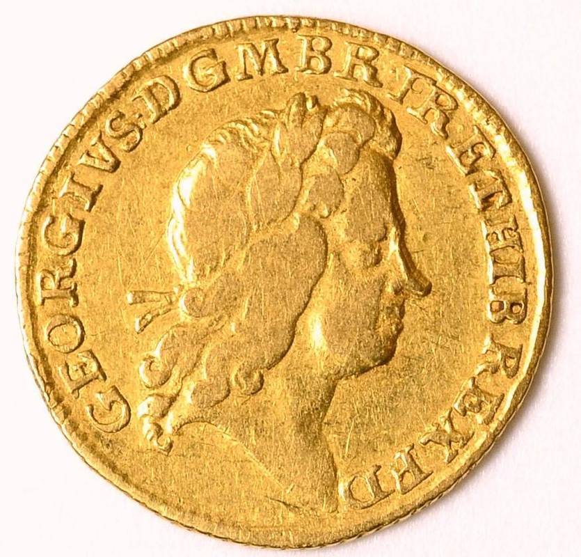 Lot 28 - George I (1714-1727), Half Guinea, 1726, second laureate head right, rev. crowned cruciform...