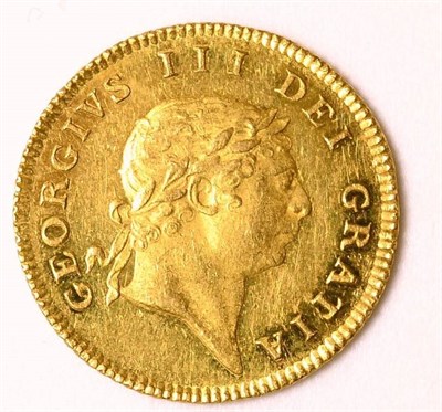 Lot 40 - George III (1760-1820), Half Guinea, 1813, seventh laureate head right, rev. shield in garter, date