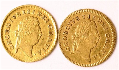 Lot 43 - George III (1760-1820), Third Guineas (2), 1800, first laur. head right, (S.3738); 1801, rev....