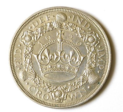 Lot 66 - George V (1910-1936), crown, 1929, fourth coinage, wreath type, modified bare head left,...