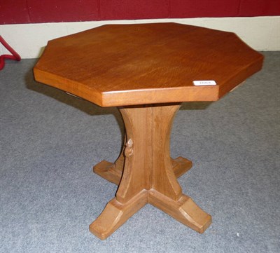 Lot 1684 - A Robert "Mouseman" Thompson Oak Octagonal Coffee Table, on a shaped cruciform base, with...