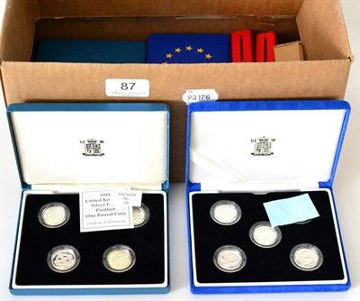 Lot 87 - Elizabeth II (1952-), Silver proof piedfort £1 (21), 1984-87 4-coin set, 1994-97 4-coin set,...