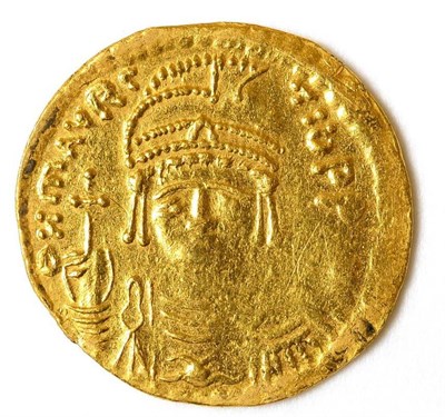 Lot 100A - Byzantine Empire, Gold Solidus of Maurice Tiberius (AD582 - 602), 4.35g, .986 gold (tested &...