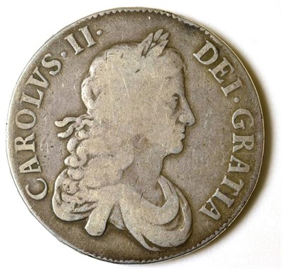 Lot 101 - Charles II Crown 1668 VICESIMO, second draped bust, trivial contact marks, good edge AFine/GFine