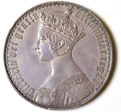 Lot 107 - Victoria (1837-1901), Crown, 1847, 'Gothic' type, edge Undecimo, (S.3883). Perhaps once...