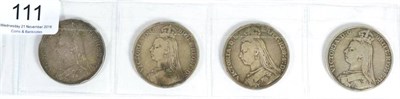 Lot 111 - Victoria, 4 x Jubilee Head Crowns comprising: 1887 minor contact marks & several edge bumps,...