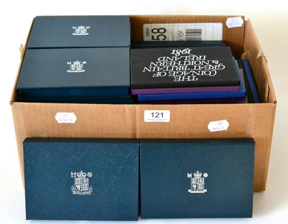 Lot 121 - 38 x Royal Mint Proof Sets comprising: 1970(x2), 1977, 2 each of 1980 to 1995 inclusive, 1996, 1997