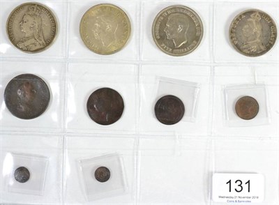 Lot 131 - 10 x Miscellaneous English Coins comprising: 3 x crowns: 1890 scratches in obv field AFine,...