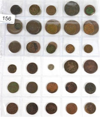 Lot 156 - Russia, a Collection of 18th Century Silver & Copper Coins comprising: Peter the Great (1689-1725)