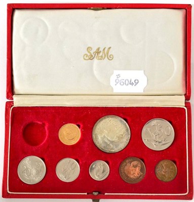 Lot 161 - South Africa Part Proof Set 1968 comprising: gold 1 rand, 4g .917 gold, silver rand 15.07g,...