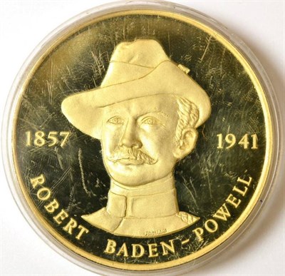 Lot 184 - Anglo-Boar War commemorative proof medal, struck in 18ct gold, 45g, Robert Baden-Powell...