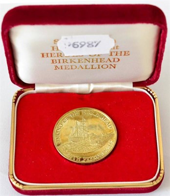 Lot 186 - Sinking of the Birkenhead Commemorative proof medal, struck in 18ct gold, 39g, 1977. A few...