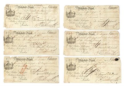 Lot 199 - Wakefield Bank of Townend and Rishworth, promissory cheques (6); all February 1810, various...