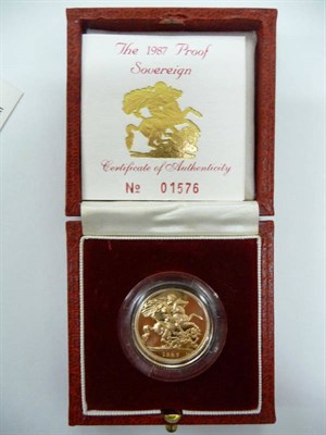 Lot 40 - Proof Sovereign 1987, with certificate, in CofI, FDC