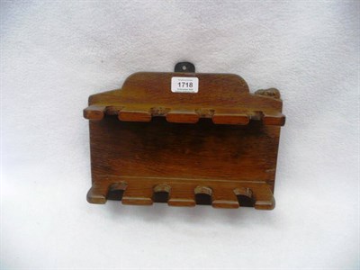 Lot 1718 - A Yorkshire Oak Spoon Rack/Pipe Rack, the rectangular shaped back with two horizontal racks...