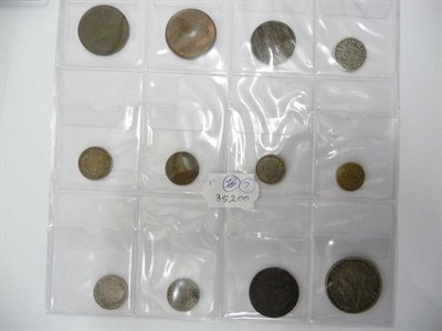 Lot 57 - Miscellaneous Collection of 12 English and Foreign Coins, comprising: Ireland Wood's halfpenny 1723