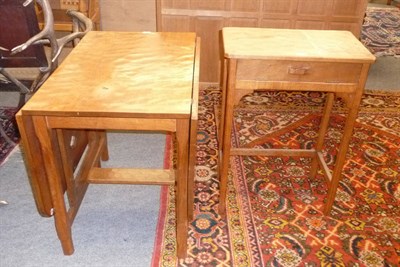 Lot 1719 - A Yorkshire Oak Side Table, with fall down drawer front, on four square chamfered legs, joined by a