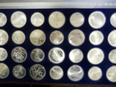 Lot 69 - Canada, full set of 28 x commemorative sterling silver coins, 14 x 10 dollars and 14 x 5...