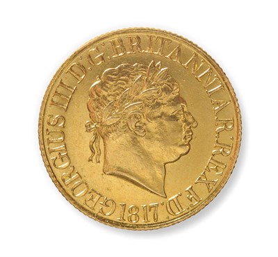 Lot 77 - George III Sovereign 1817, good edge and proof-like surfaces with only a few trivial hairlines,...