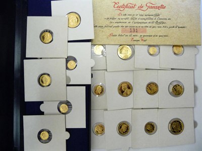 Lot 83 - Belgium: 18 x Miniature Gold Reproductions of 19th and Early 20th Century Belgian Coins, issued...