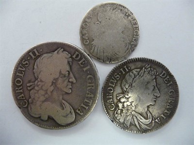Lot 92 - Charles II: crown 1679 T.PRIMO, surface marks/light scratches, edge bumps/nicks VG to AFine;...