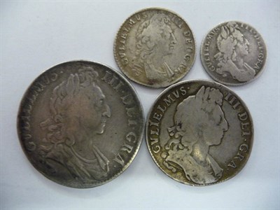 Lot 93 - William III: crown 1695 SEPTIMO minor marks, rev. crown at Irish shield worn otherwise Fine to...
