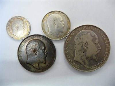 Lot 99 - 4 x Edward VIII Coins, all 1902 - crown contact marks, light scratches and hairlines, minor...