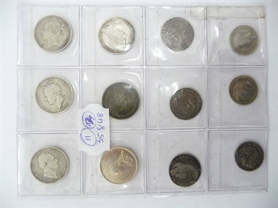 Lot 101 - 6 x Shillings, 1834 VG, 1826 VG, 1885 AVF, 1887JH GVF/AEF, 1896 VG and 1900 GFine; and 6 x...