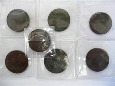 Lot 103 - 7 x Halfpennies, 167? last digit of date worn AFine/VG; 1694 light pitting otherwise...