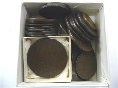 Lot 109 - Miscellaneous Lot, including: a convict token, stipple-engraved on a copper disc (probably a...