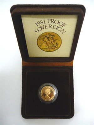 Lot 119 - Proof Sovereign 1981, with certificate, in wallet of issue, FDC