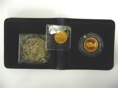 Lot 122 - Proof Sovereign 1979, in wallet of issue; Half Sovereign 1908, contact marks and several edge nicks