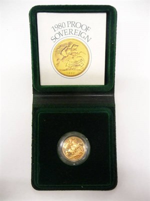 Lot 167 - Proof Sovereign 1980, with certificate, in CofI, FDC