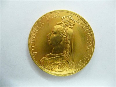 Lot 180 - Gold £5 1887, generally good edge and surfaces, GEF